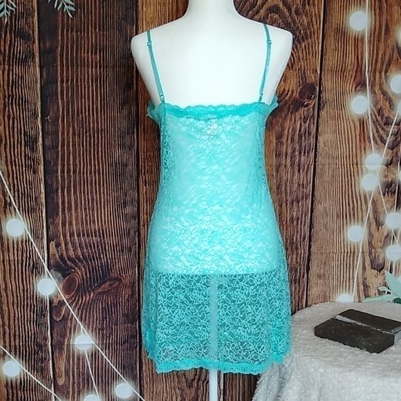 BE Wicked Blue / Green Lace Slip / Teddy Size Large - Picture 3 of 8